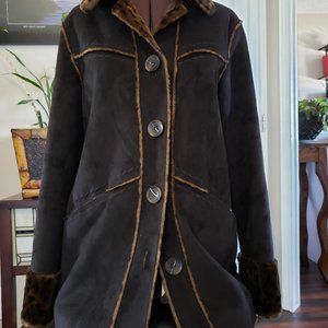 Faux Suede/Fur Jacket Reverable